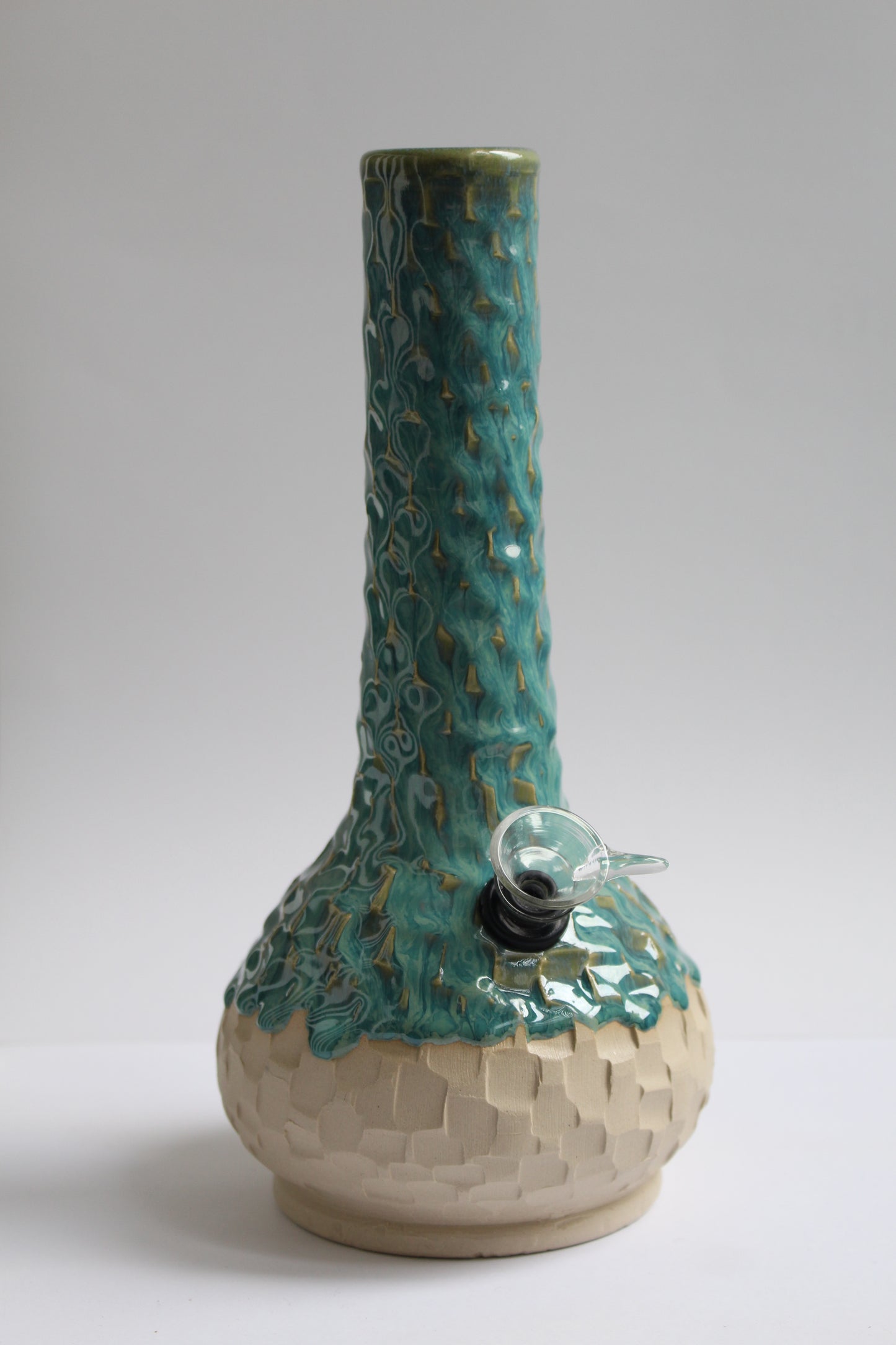 Textured turquoise vase