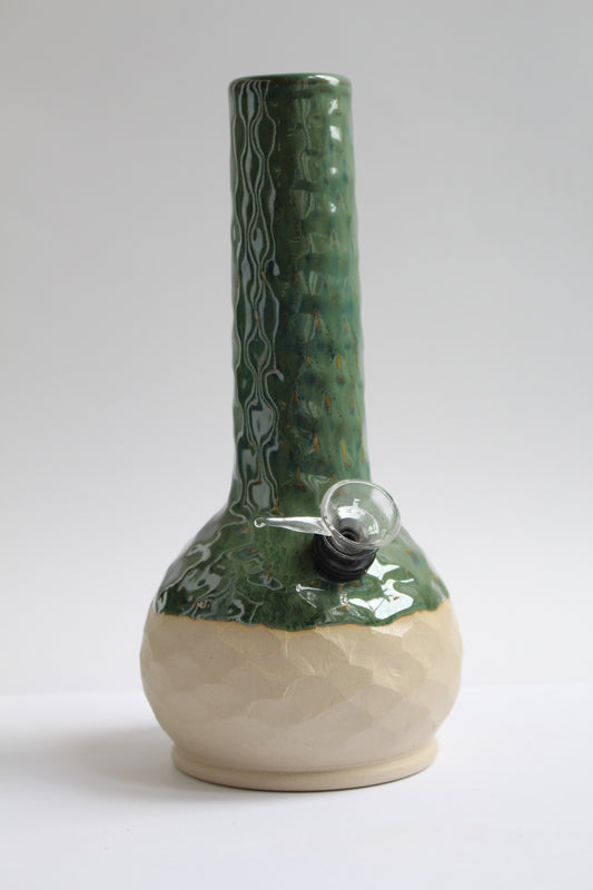 Dark green textured vase