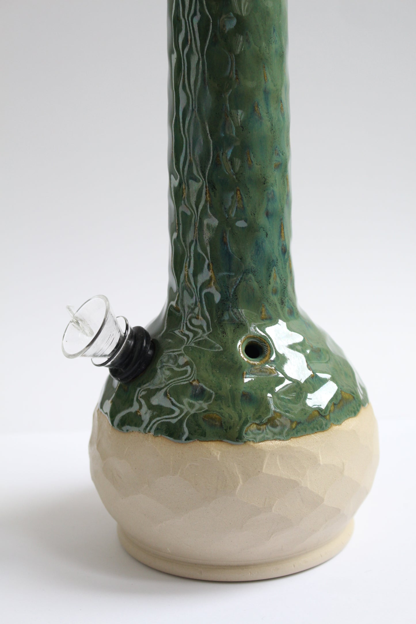 Dark green textured vase