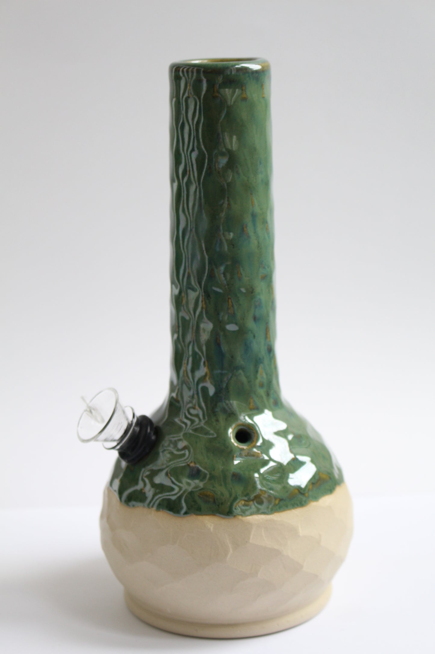 Dark green textured vase