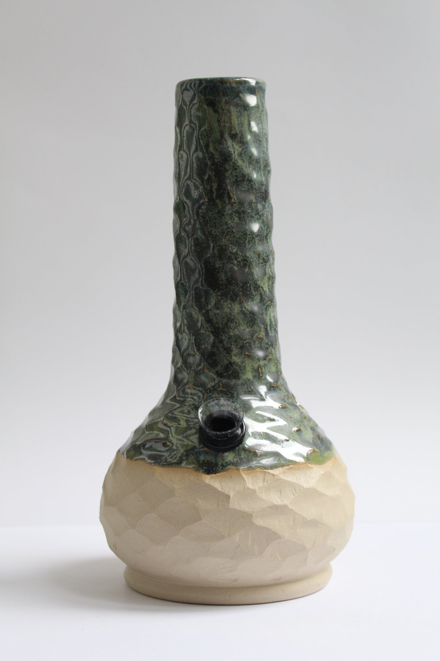 Dark green/black textured vase