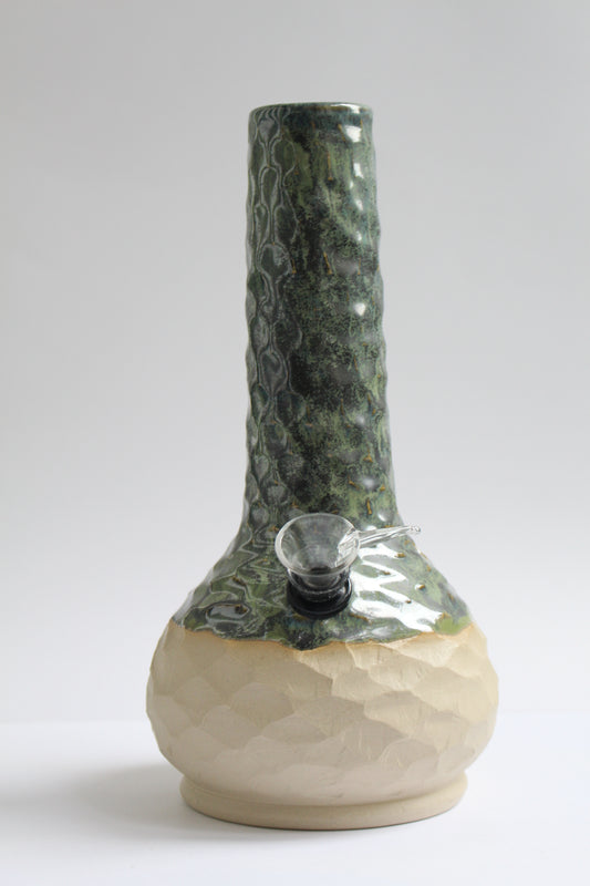 Dark green/black textured vase