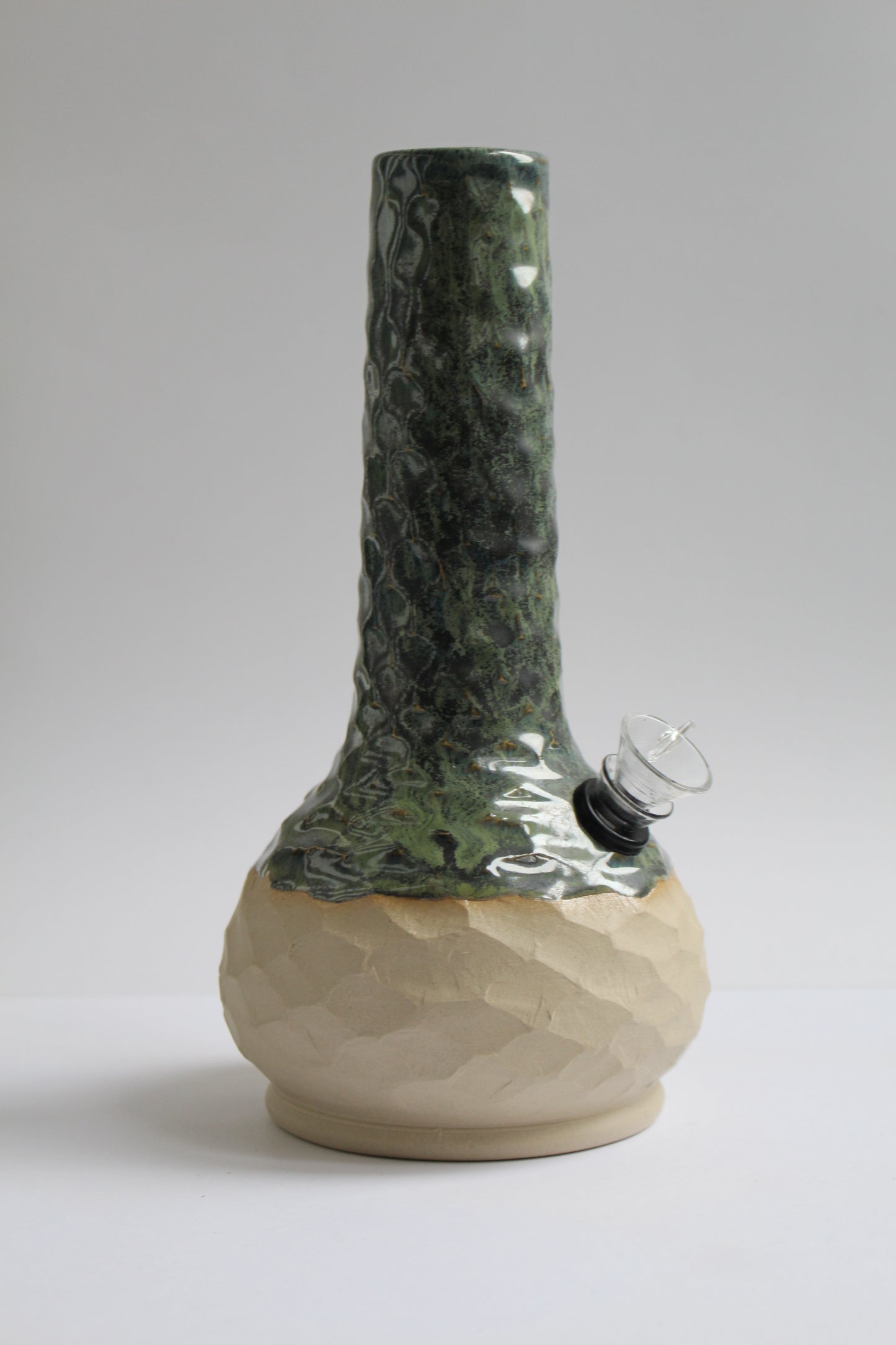 Dark green/black textured vase