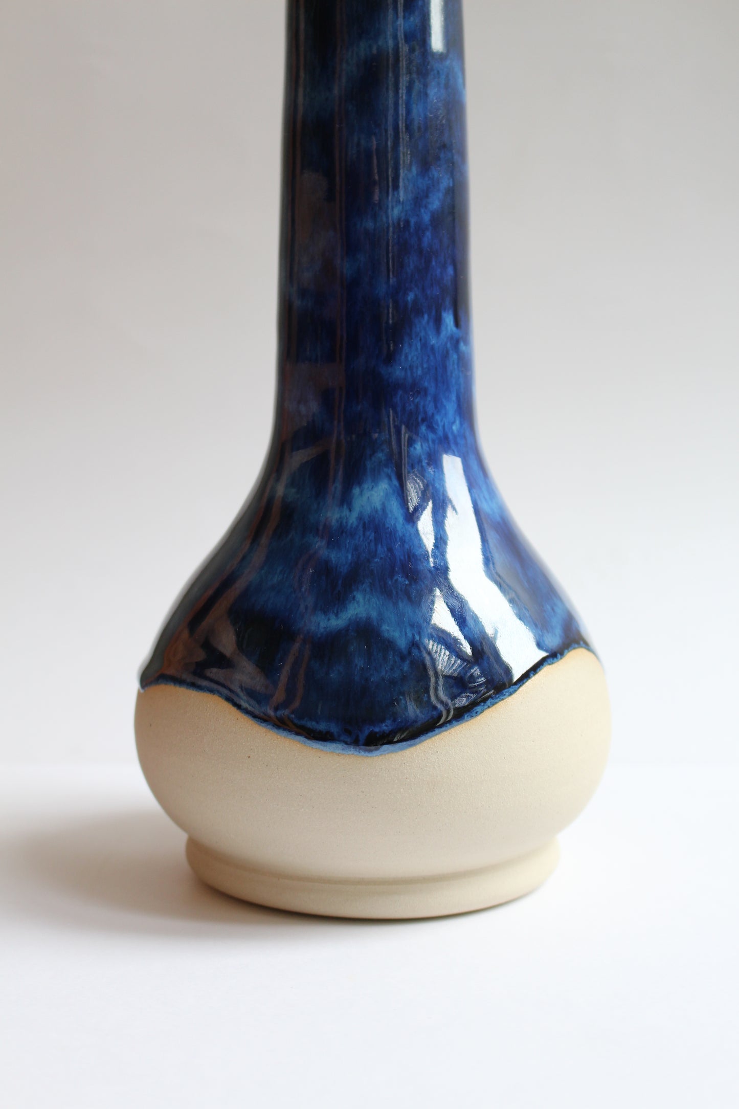 Wavey denim blue vase