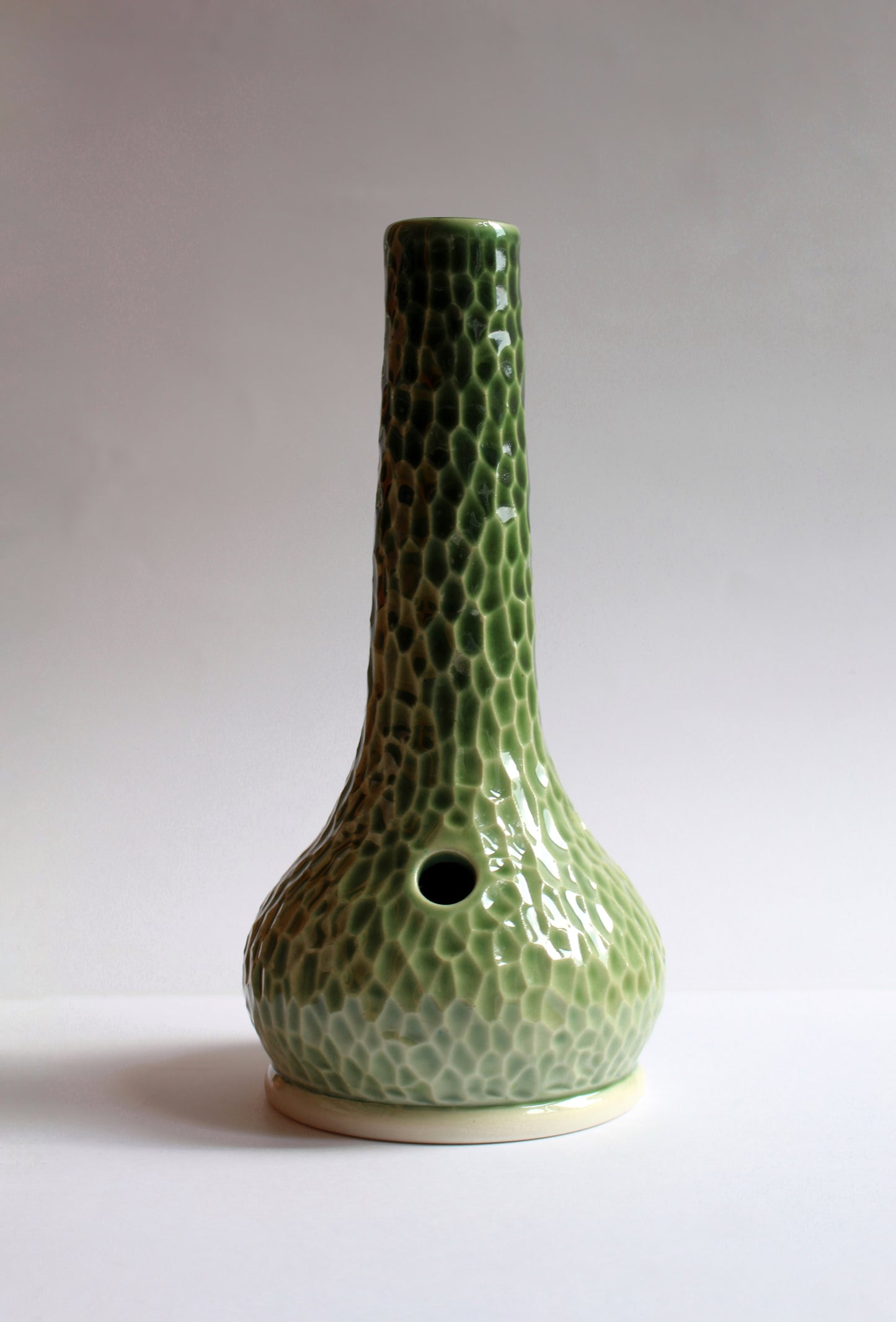 Jade green textured vase (second)