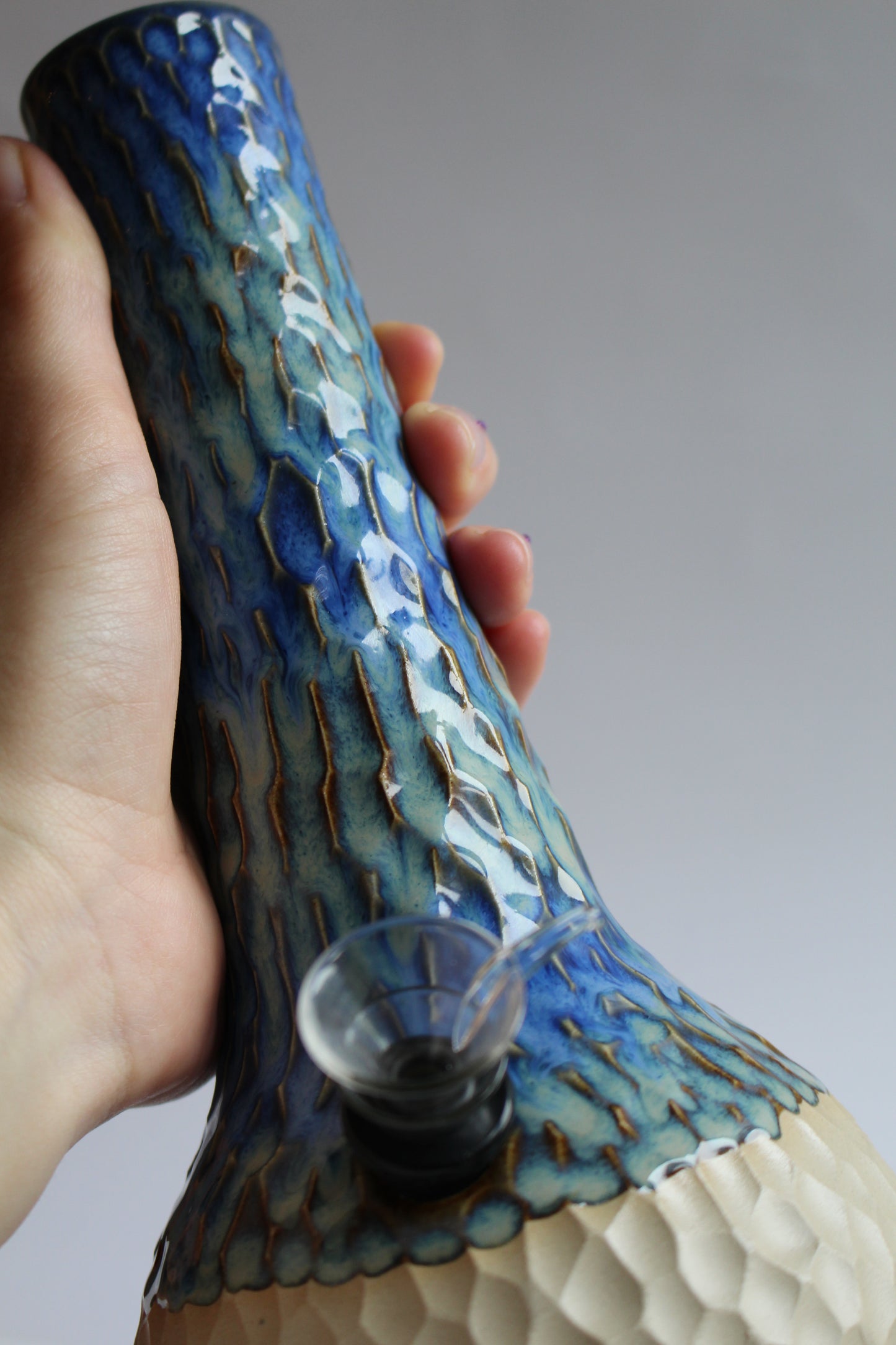 Blue mermaid vase