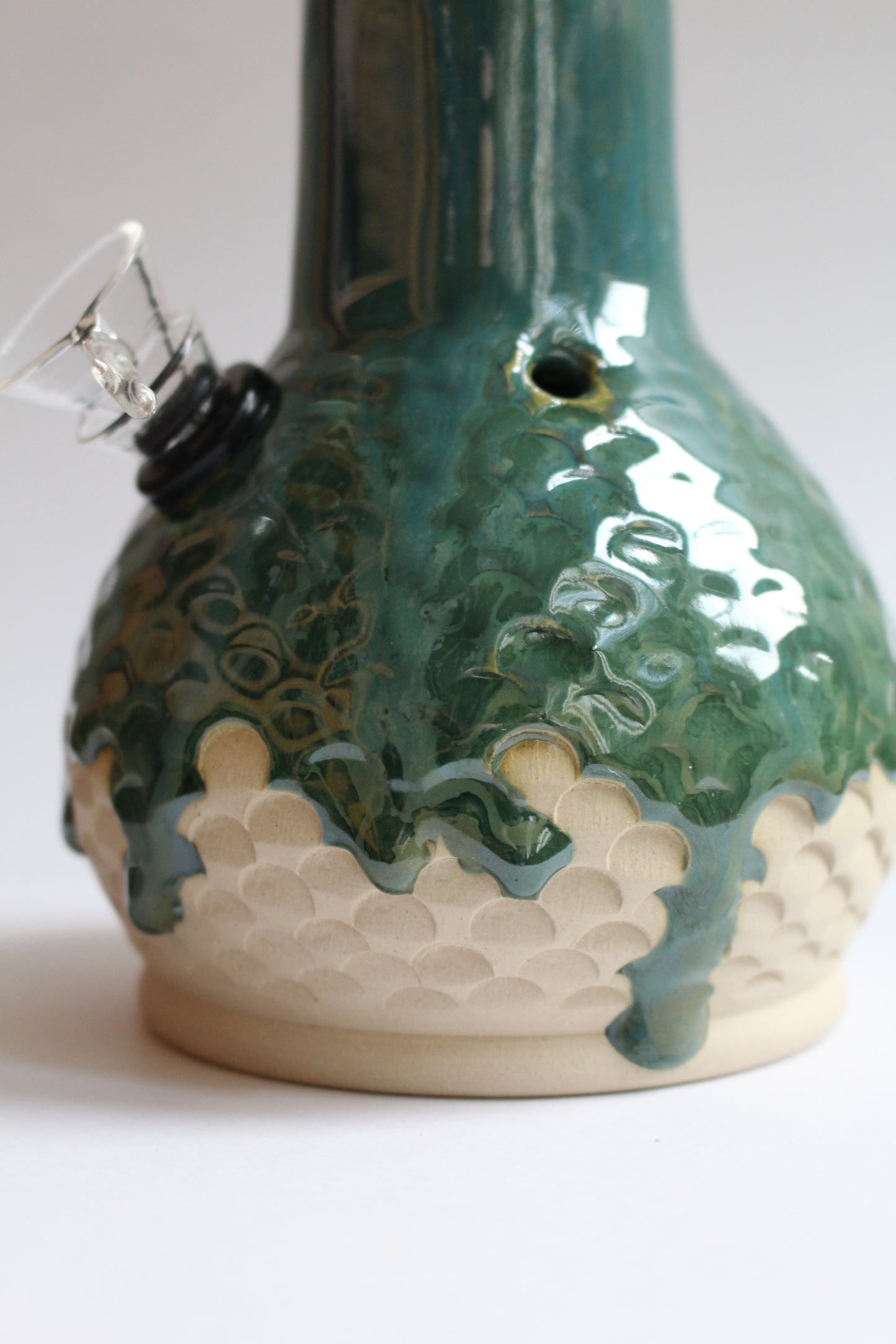 Dark green mermaid textured vase