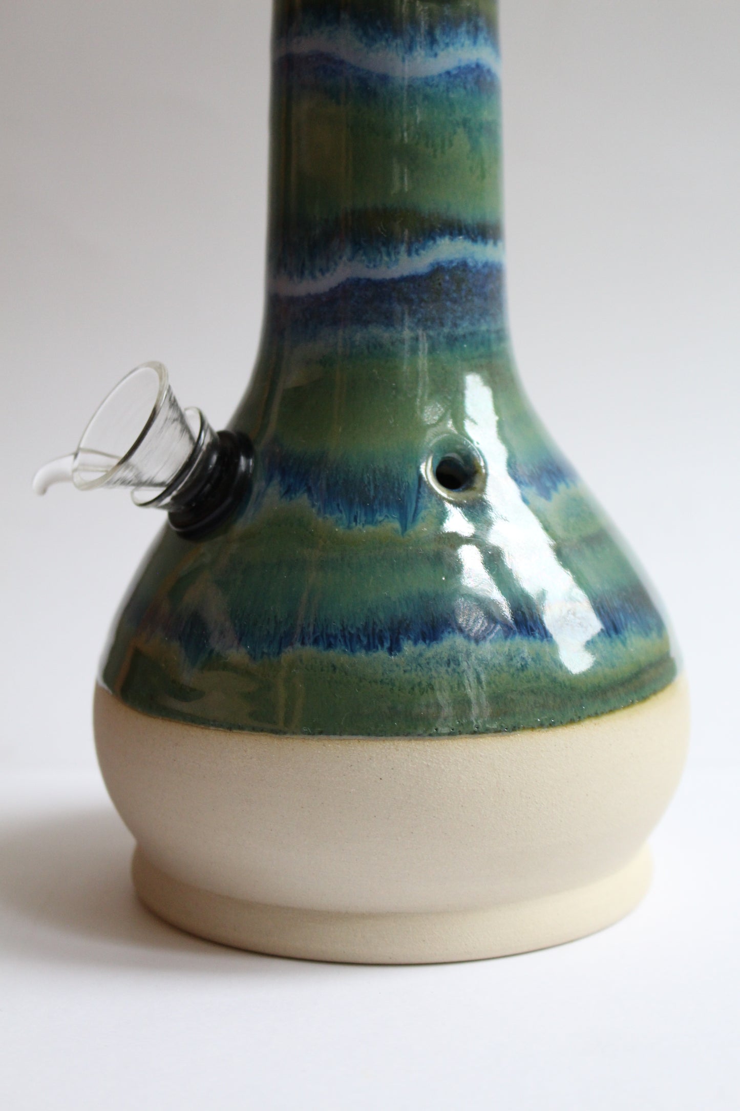 Green and blue striped vase (second)