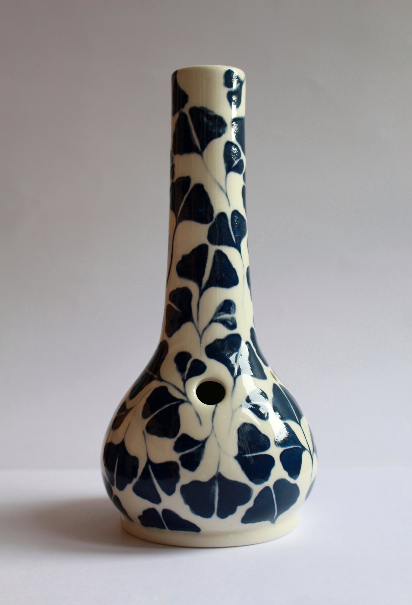 Handpainted Ginkgo leaf vase