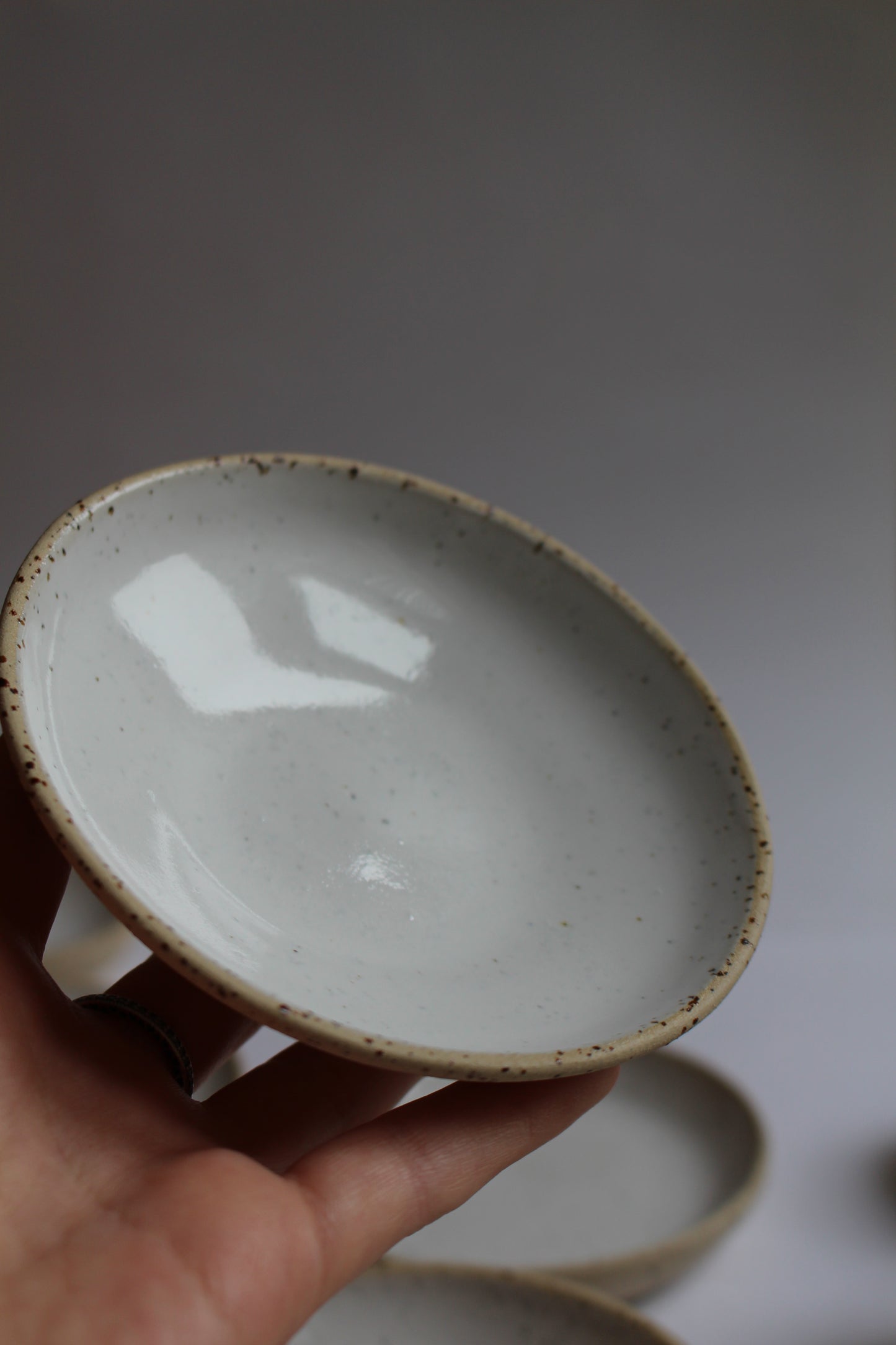 White speckled bowl set of 3