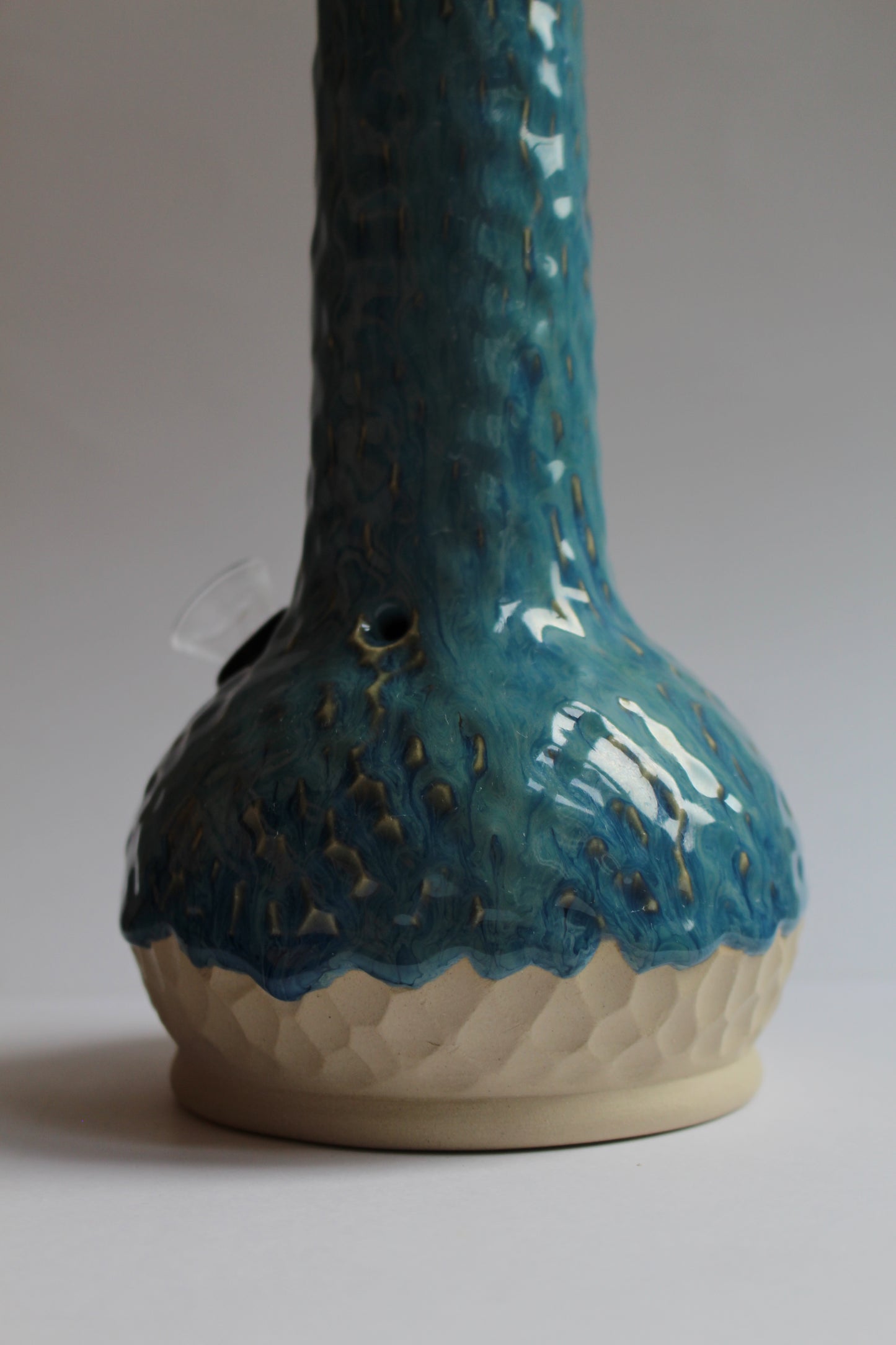 Textured teal vase