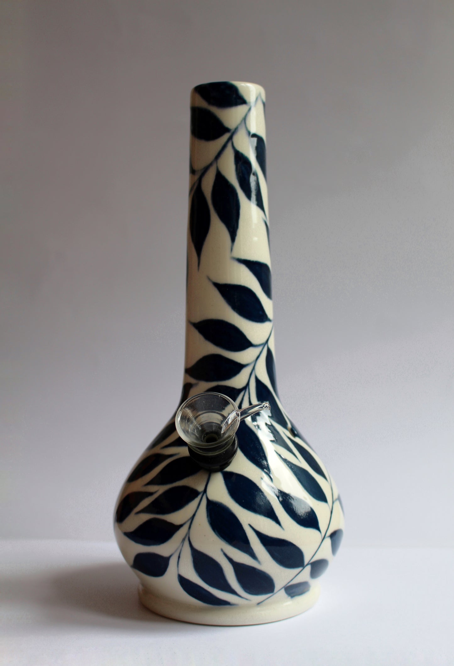 Handpainted leafy vase