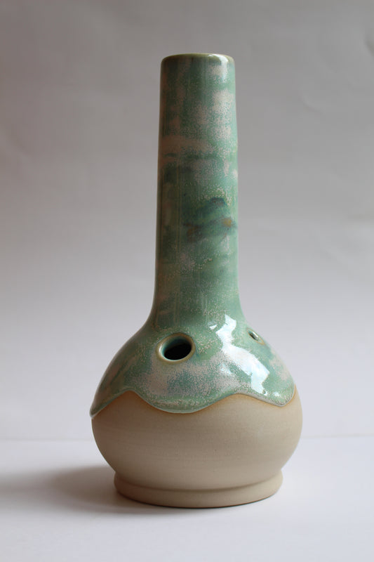 Wavey green vase