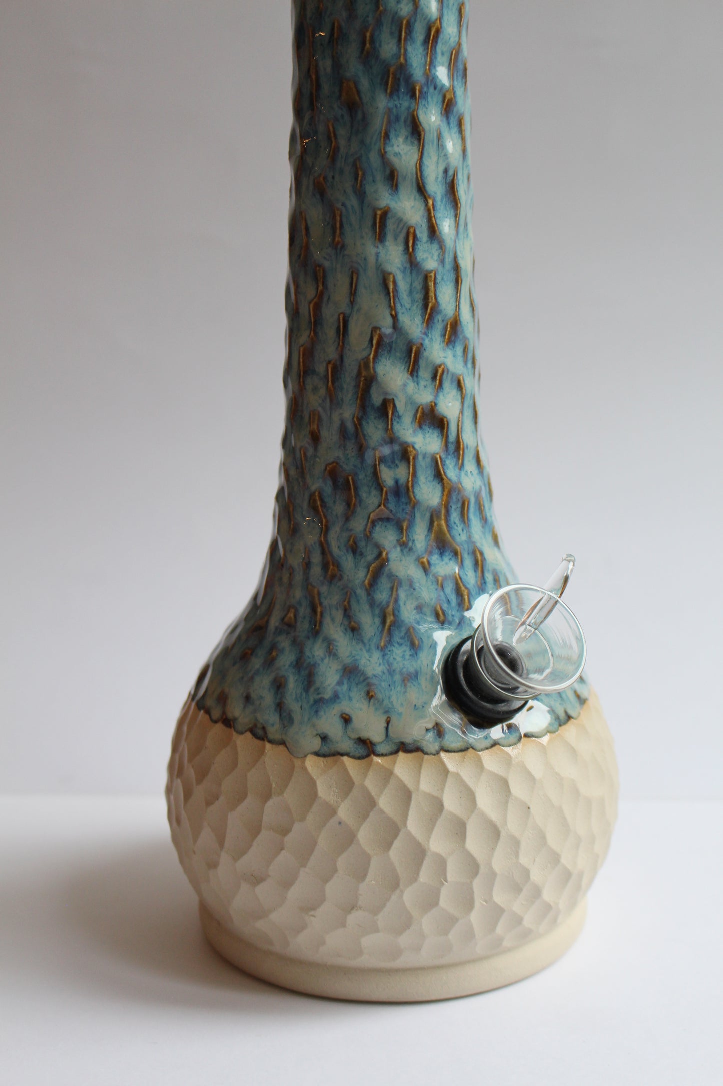 Blue carved vase