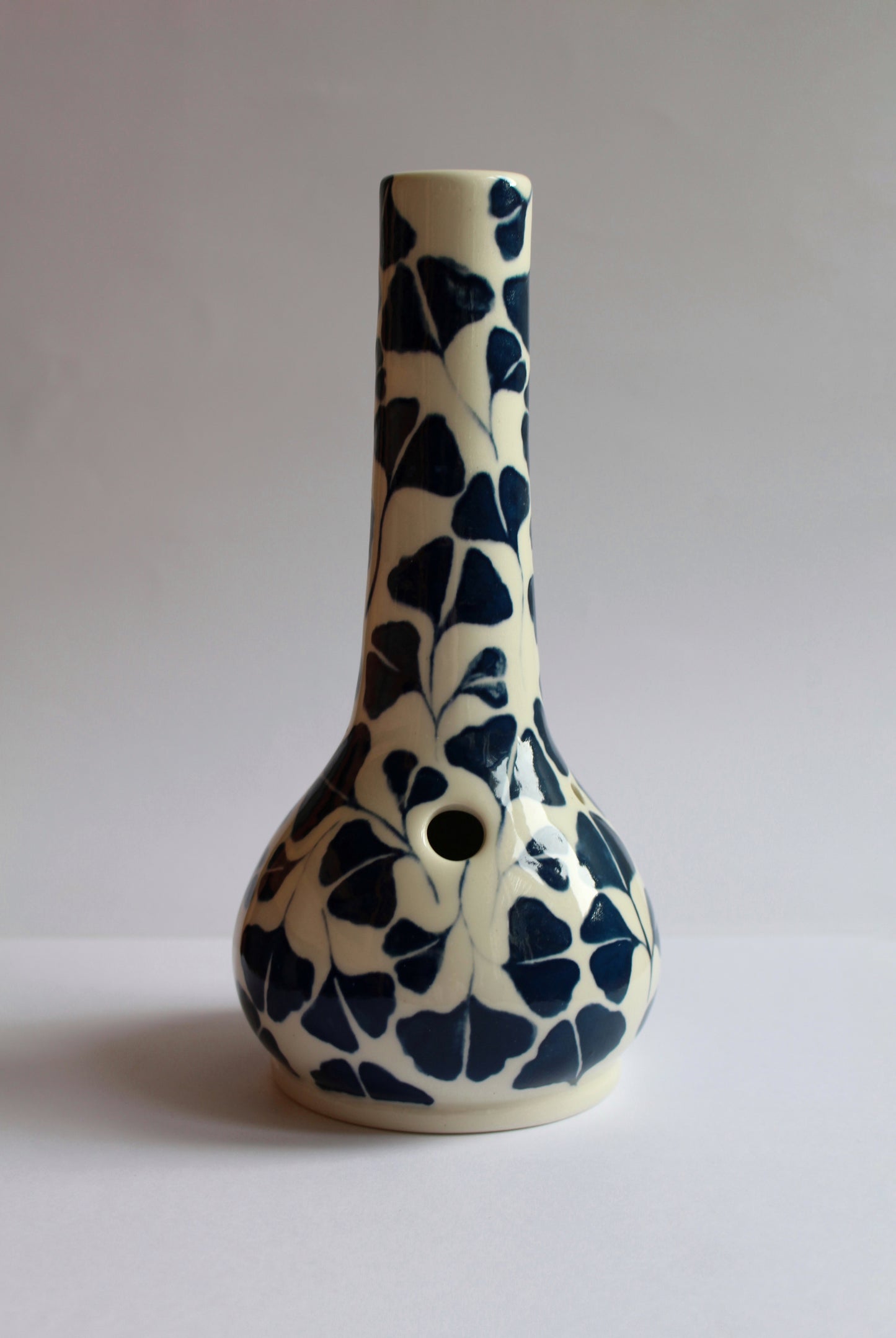 Handpainted Ginkgo leaf vase