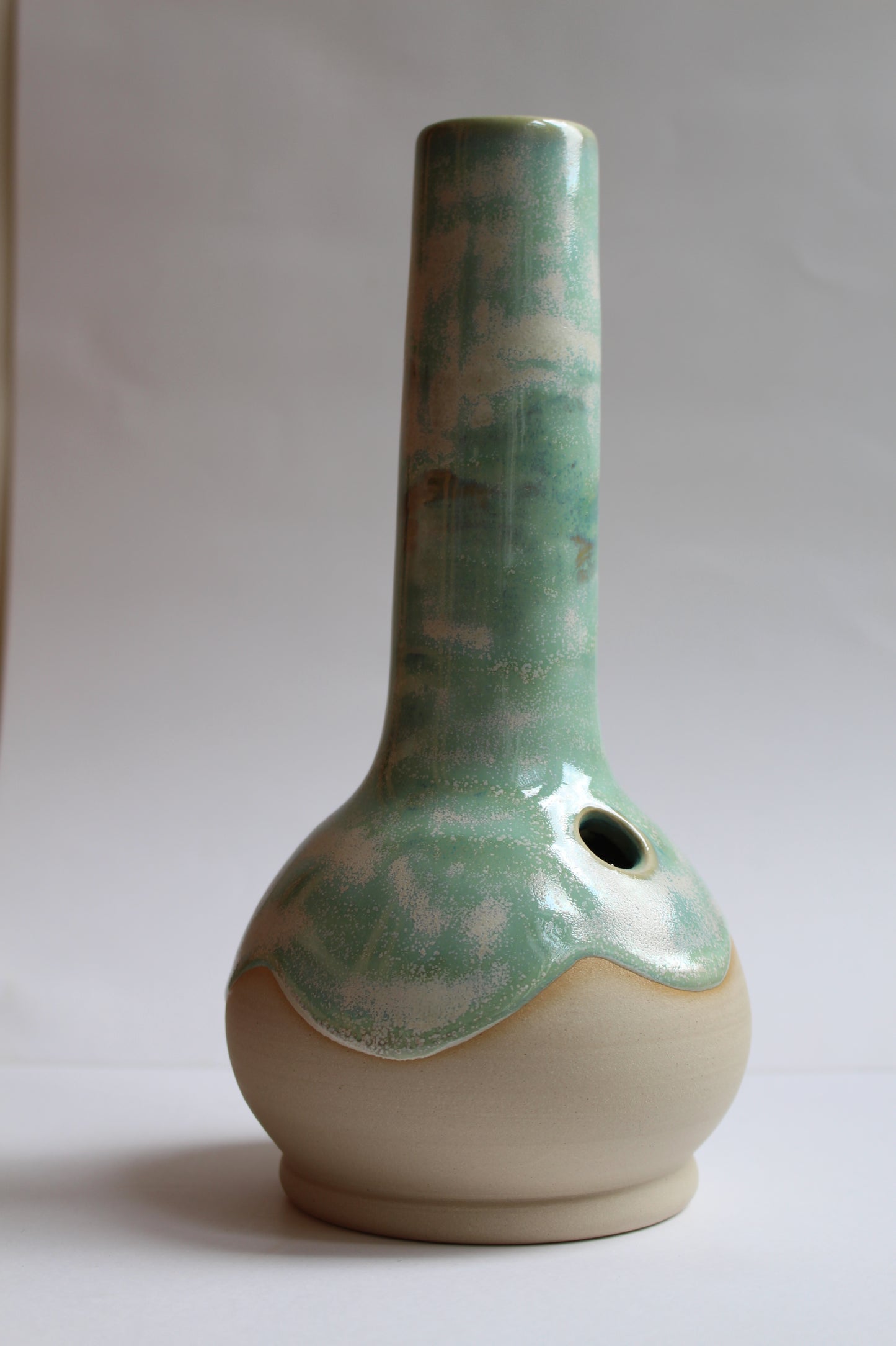 Wavey green vase