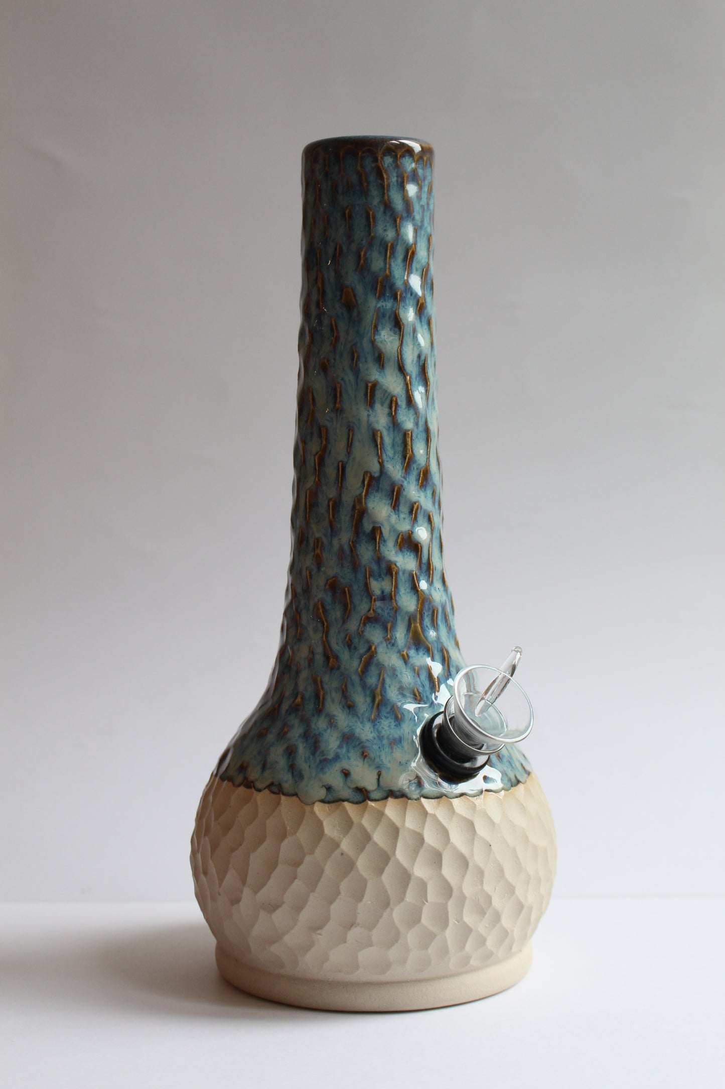 Blue carved vase