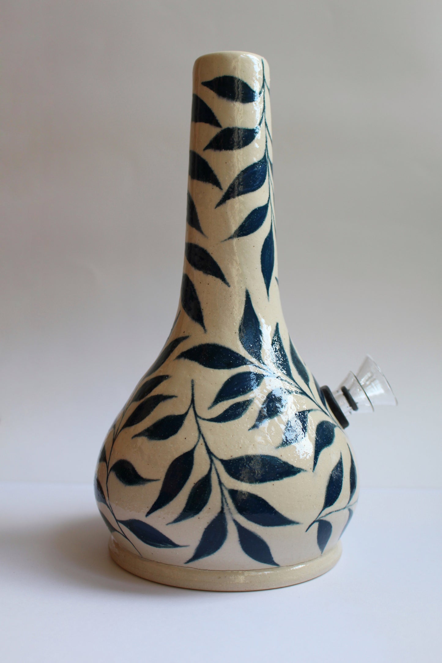 Handpainted leafy vase (second)