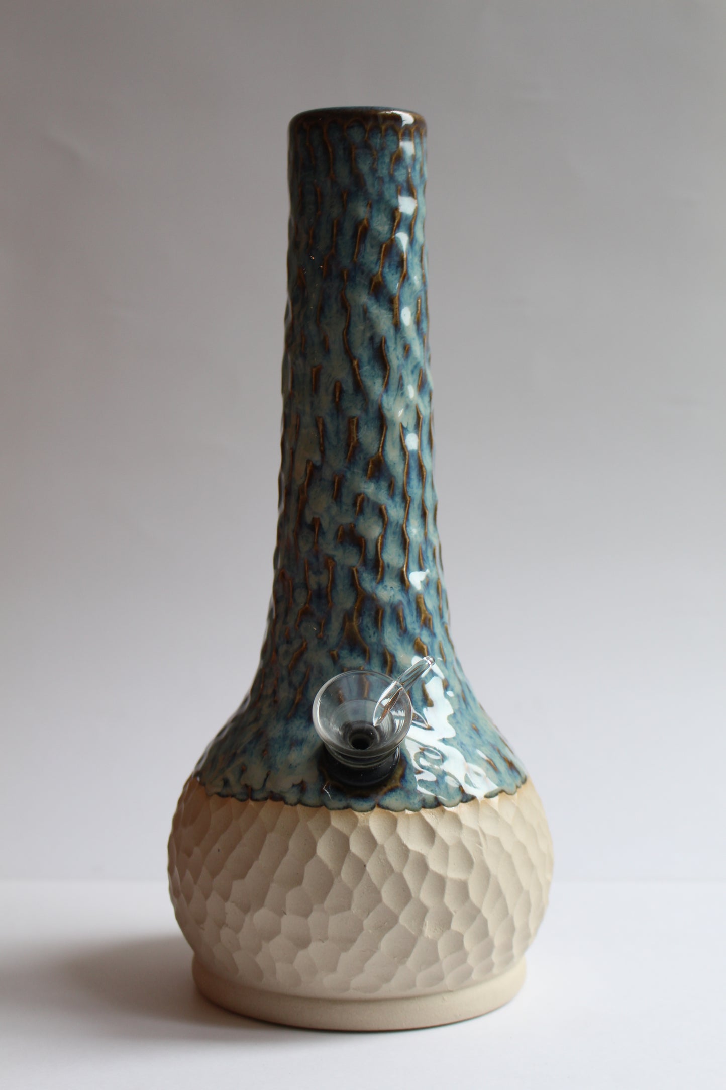 Blue carved vase