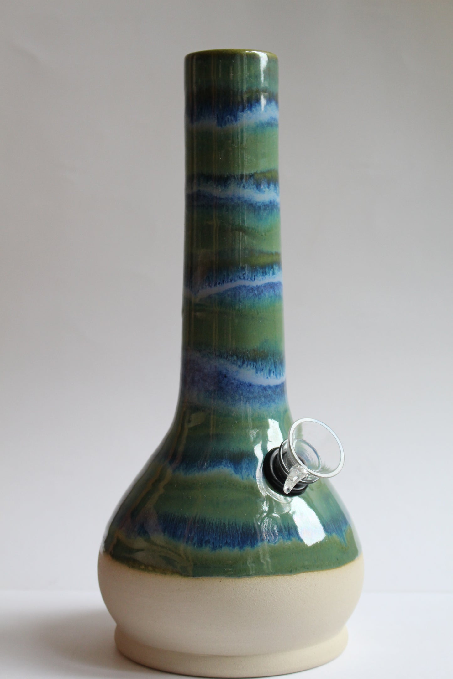 Green and blue striped vase (second)