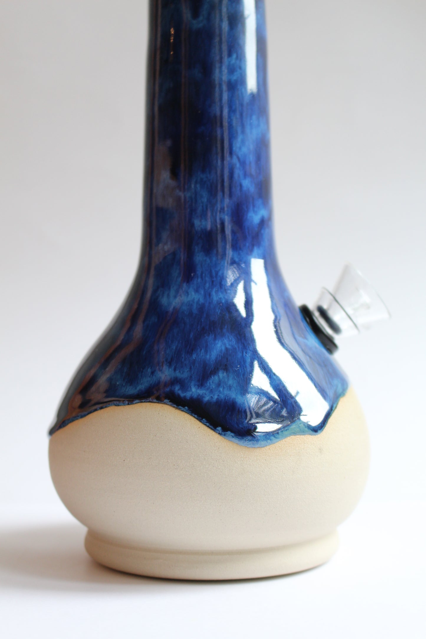 Wavey denim blue vase