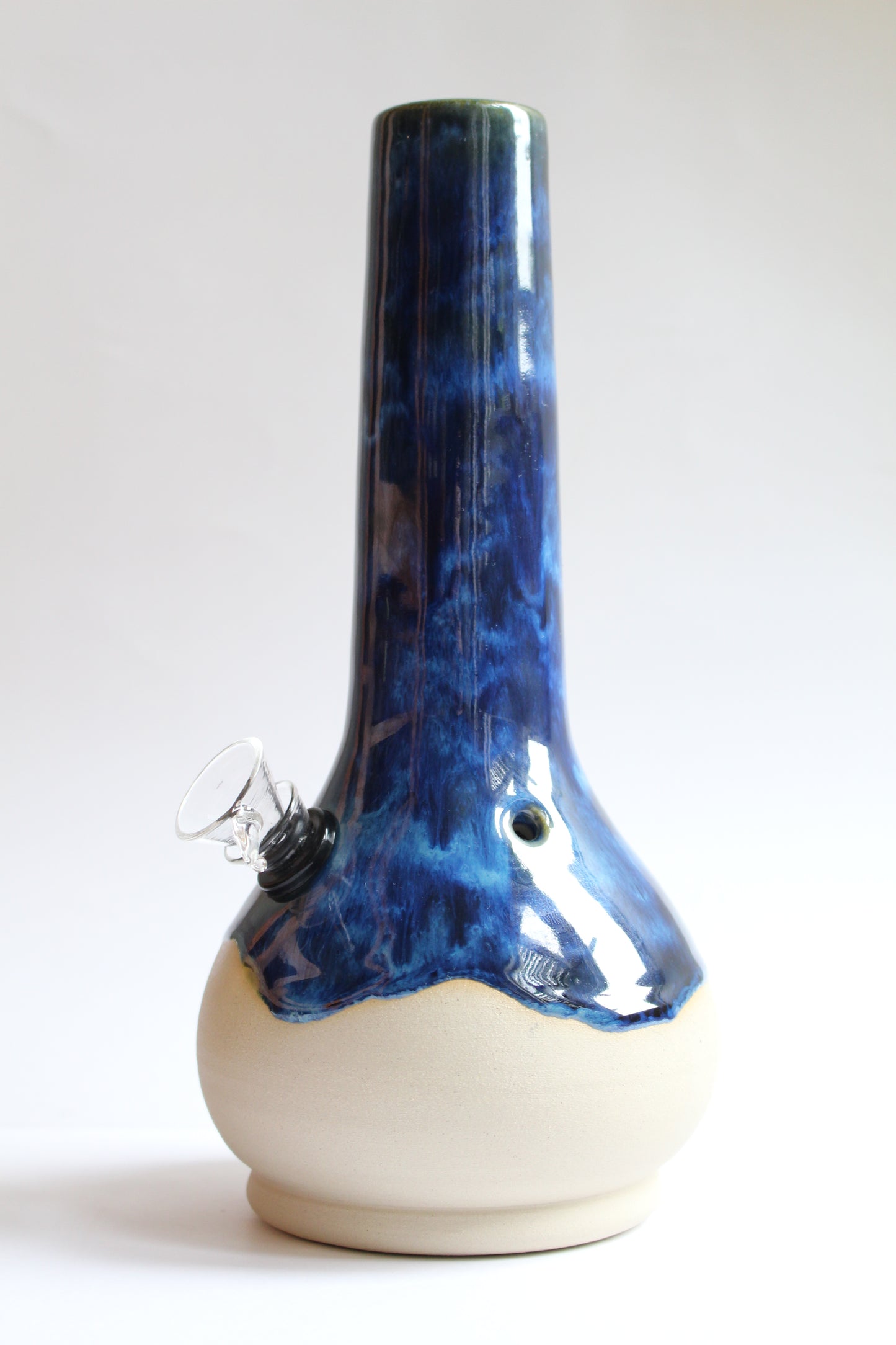 Wavey denim blue vase