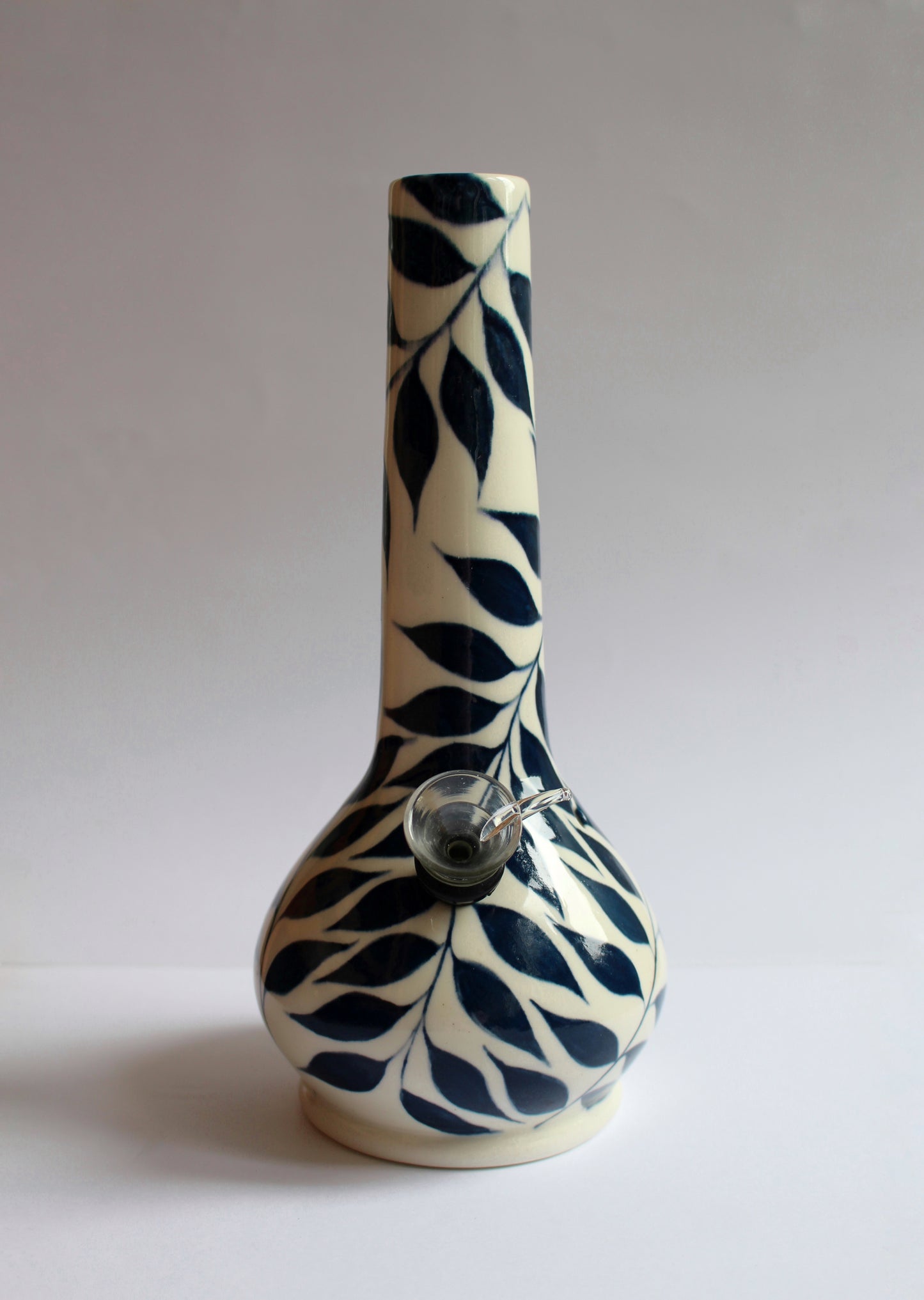 Handpainted leafy vase