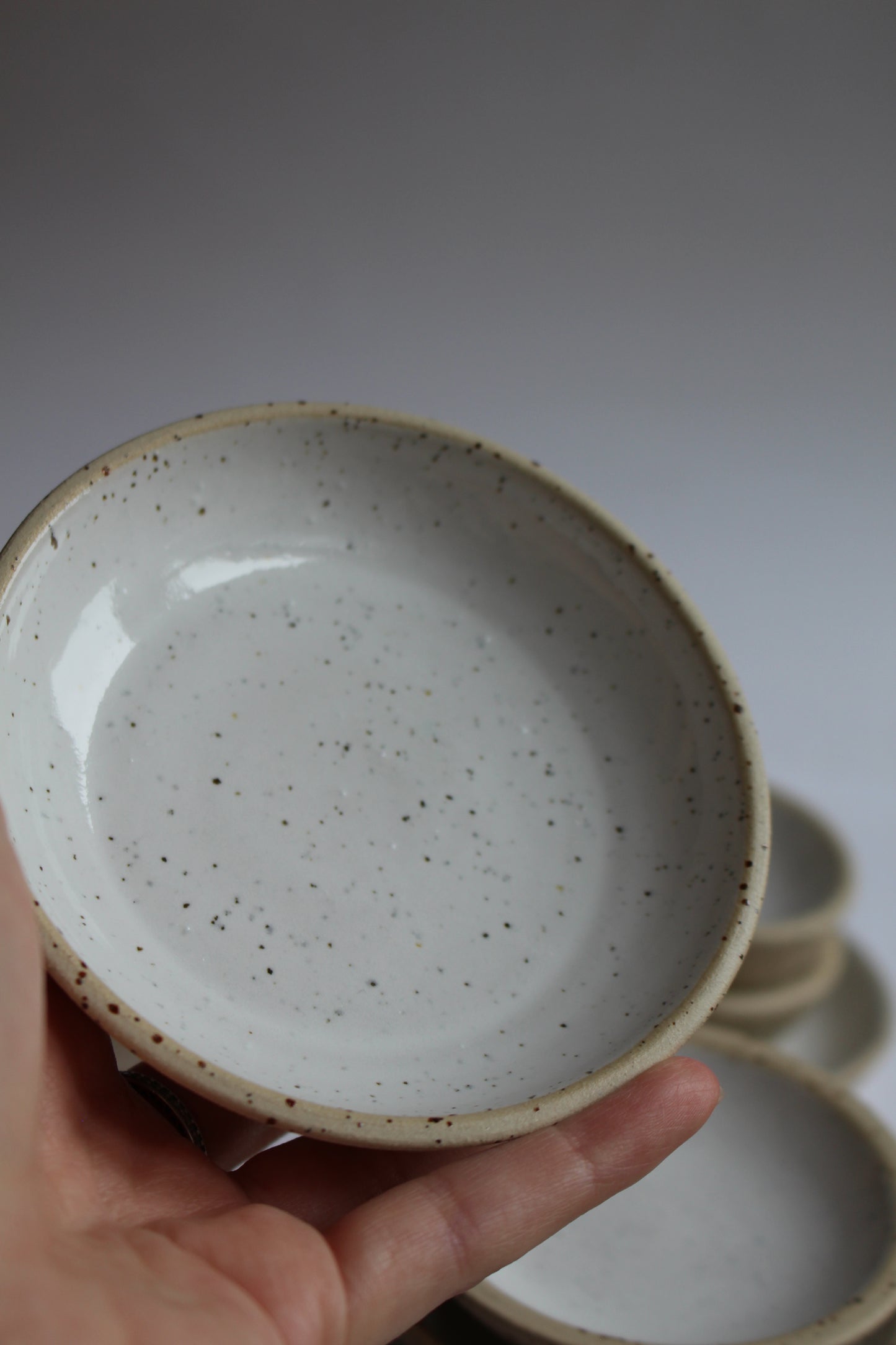 White speckled bowl set of 3