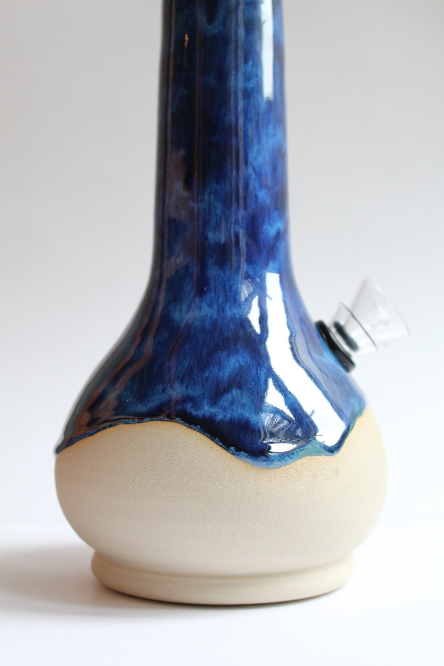 Wavey denim blue vase