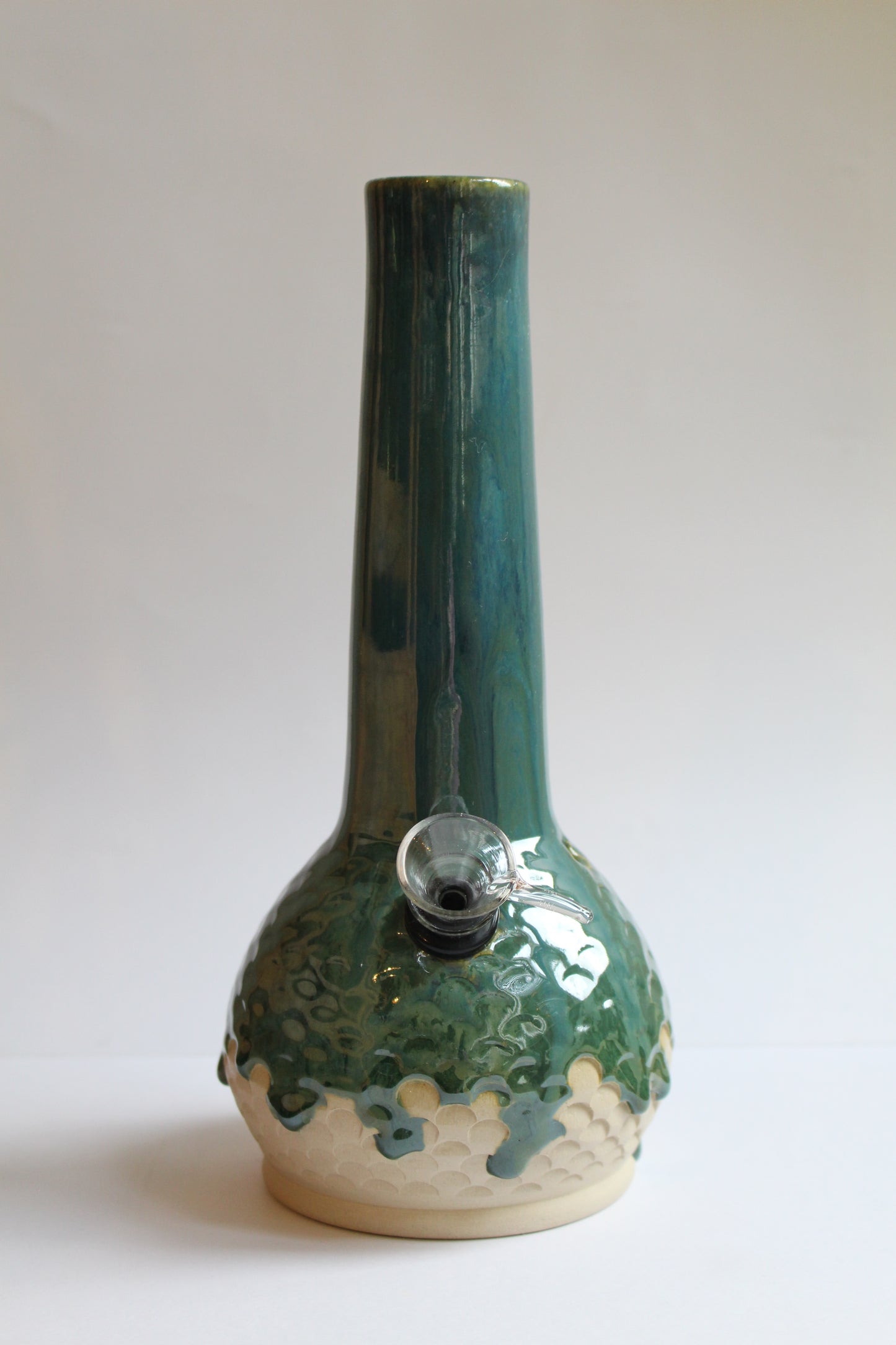 Dark green mermaid textured vase