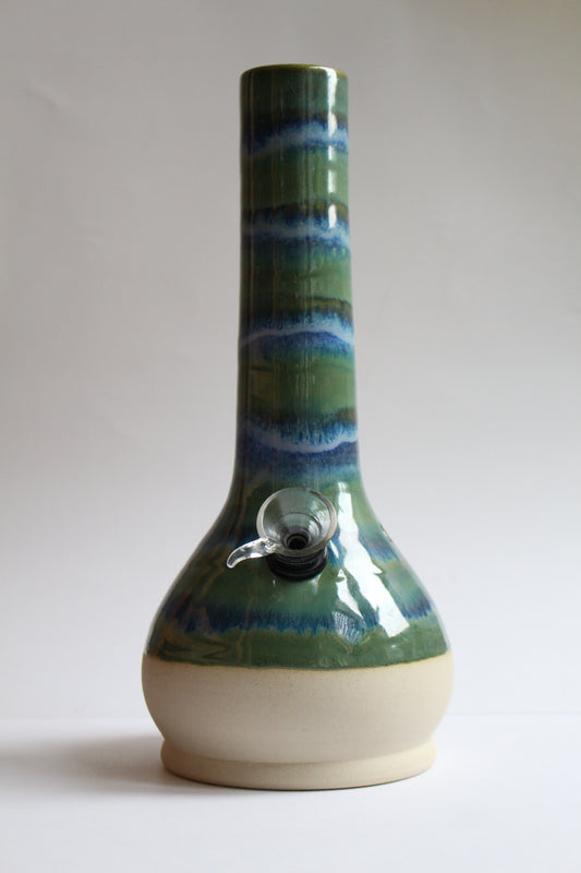 Green and blue striped vase (second)