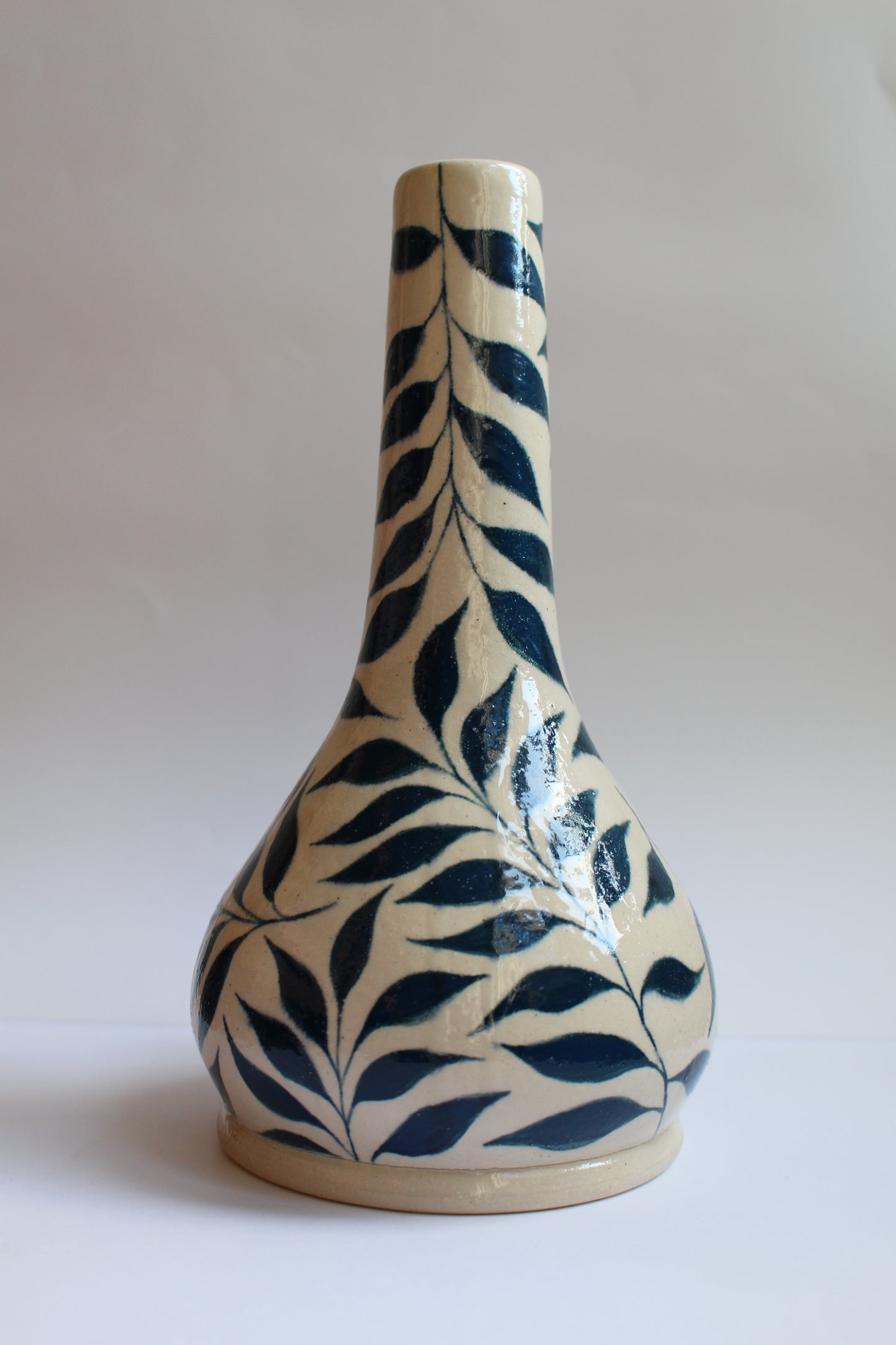 Handpainted leafy vase (second)