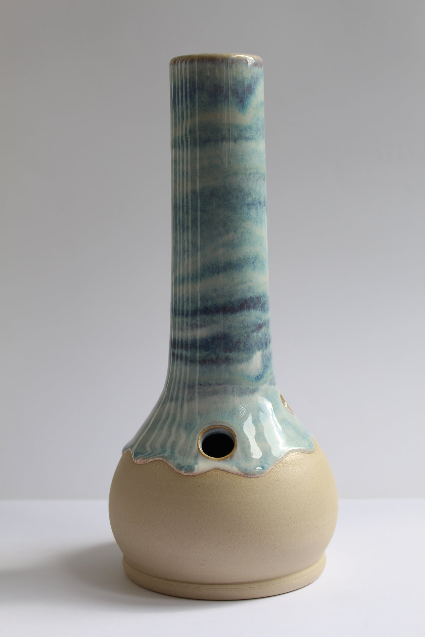 layered blue wavey vase