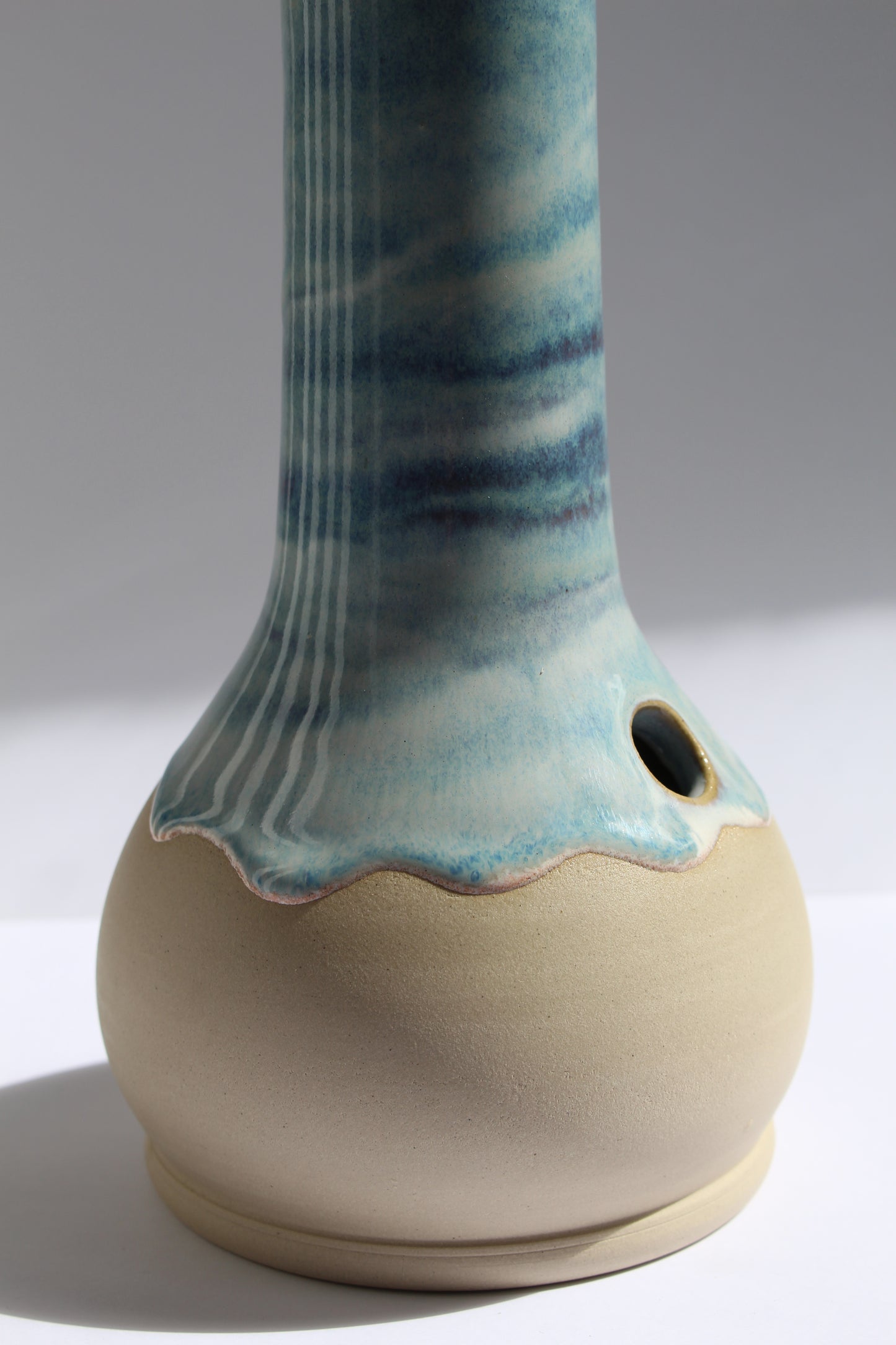 layered blue wavey vase