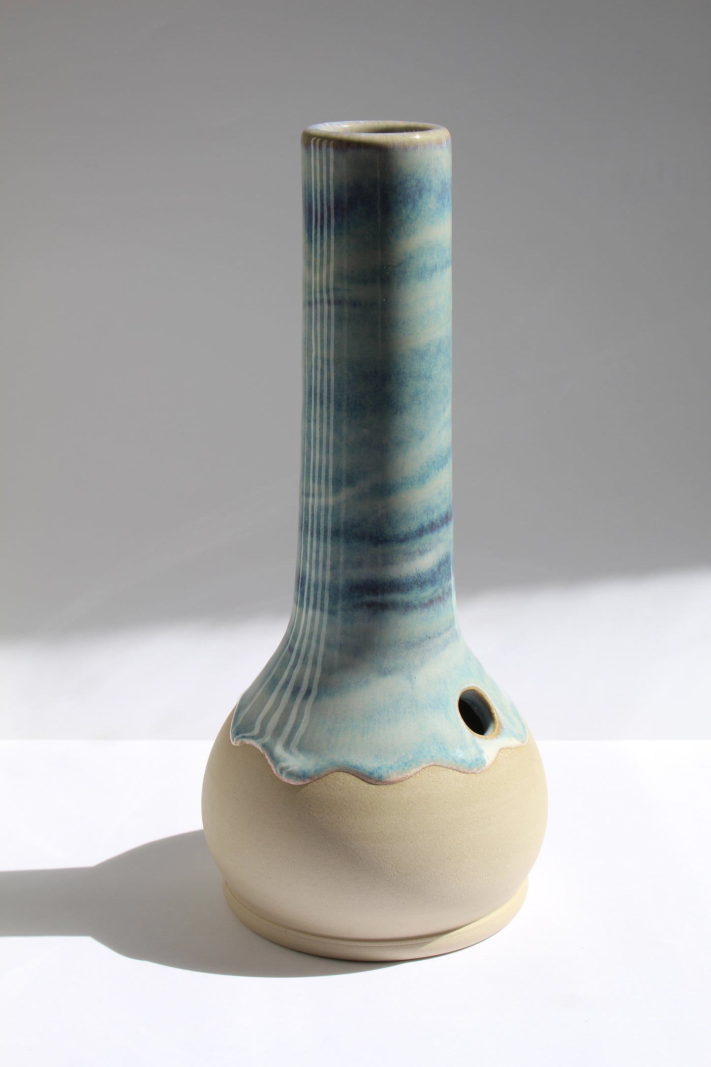 layered blue wavey vase