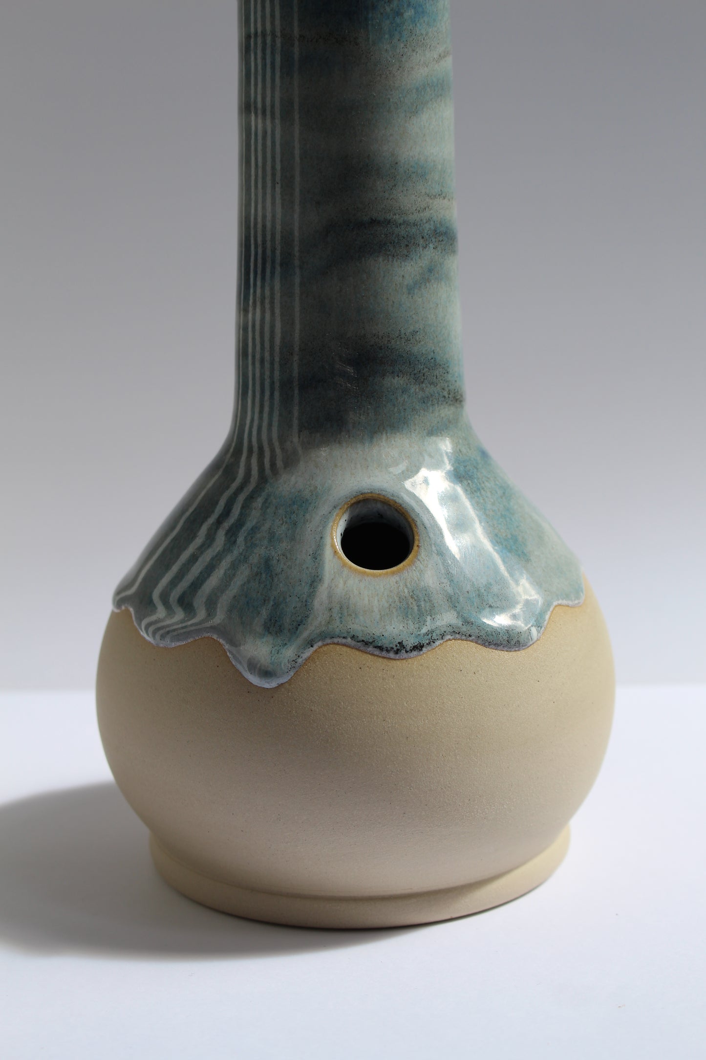 blue/grey wavey vase