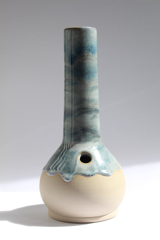 blue/grey wavey vase