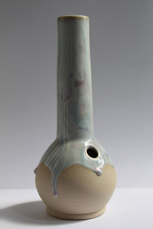 pale purple & blue drippy vase