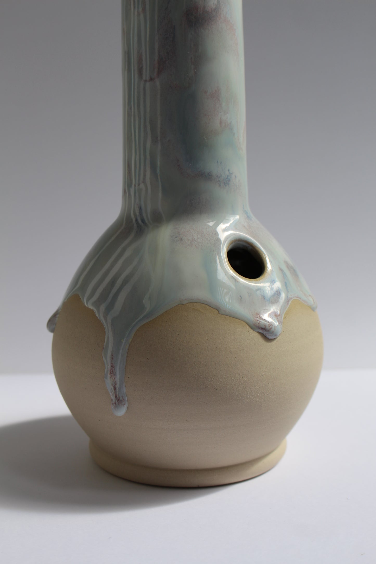 pale purple & blue drippy vase